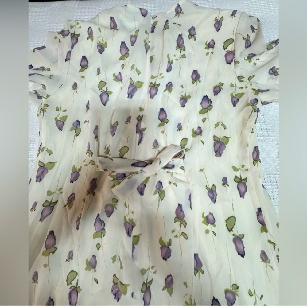 Vintage Positive Attitude Cream and Purple Floral Maxi Dress - Picture 10 of 10